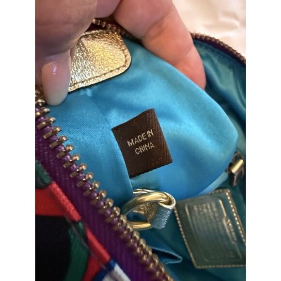 Coach Graffiti Tote Bag POPPY Signature Glam Handbag Style 13839 Multi Color - Picture 11 of 11